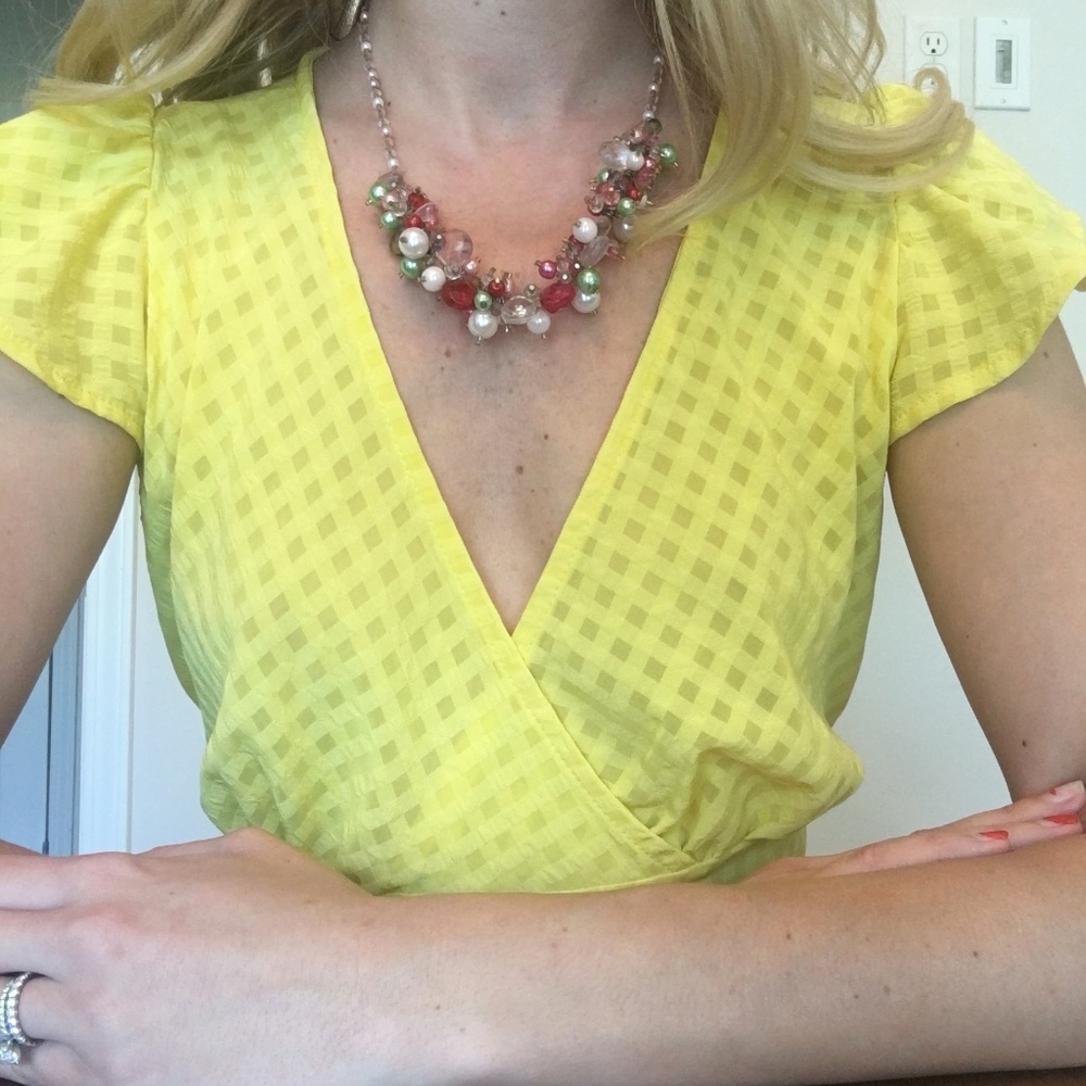 Yellow Peplum Ruffle Top - Picture 4 of 8